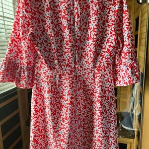 Draper James Floral Red and White Women's Dress